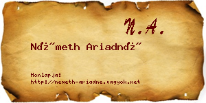 Németh Ariadné névjegykártya